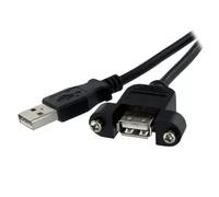Startech Panel Mount Usb Cable A To A 30 Cm One Size Black