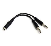 StarTech Câble séparateur de casque 4 broches 3,5 mm vers 2 x 3 broches 3,5 mm F/M