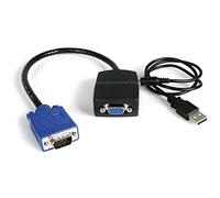 StarTech Câble répartiteur VGA USB ST122LE – Adaptateur doubleur 1x (M) vers 2x (F) Noir