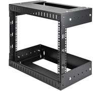 StarTech Rack à cadre ouvert RK812WALLOA - 8U 19" mural, 2 montants, profondeur réglable, noir