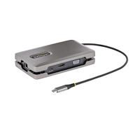 StarTech Station d'Accueil USB-C Double 4K 60Hz HDMI ou VGA, 100W PD, GbE | Adaptateur multiport, dock, HDR10, VGA 1080p, Port USB-C video, Pass-Through, Câble 25cm