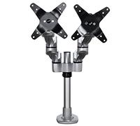 StarTech Support Bras Articule 27", 8kg, VESA, Argent (ARMDUALPS) | Double bras, Reglable en hauteur, Rotation inclinaison pivotement, Pince ou oeillet, Dos-a-dos