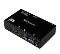 StarTech Switch 2x1 VGA + HDMI vers HDMI, 1080p, Automatique (VS221VGA2HD) | Convertisseur VGA vers HDMI, Commutation prioritaire, Sélecteur vidéo, 2 entrées 1 sortie, Multi-entrées