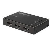 StarTech Switch HDMI 4 Ports, 3 HDMI + 1 DisplayPort, 4K 60Hz (VS421HDDP) | Sélecteur automatique, Télécommande IR, Boîtier multi-ports, DP vers HDMI, Commutateur vidéo