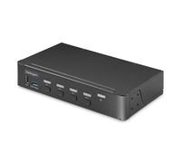 StarTech Switch KVM DisplayPort 4 Ports Écran Unique 4K 60Hz, Hub USB 3.0 | Commutateur écran clavier souris, DP 1.2, Commutation bouton-poussoir, 6x USB