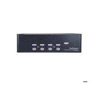 StarTech.com Switch KVM double affichage DisplayPort 4K 60 Hz à 4 ports avec hub USB 2.0 intégré - commutateur écran-clavier-souris/audio/USB - 4 ports - Montable sur rack