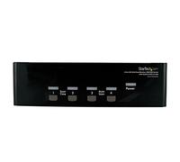 StarTech Switch KVM DVI et VGA 4 Ports Double Écran avec Hub USB et Audio | Commutateur KVM, 1920x1200, Raccourcis clavier, Bouton-poussoir, Châssis métal, Dock