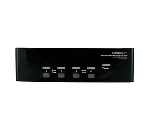 StarTech Switch KVM DVI et VGA 4 Ports Double Écran avec Hub USB et Audio | Commutateur KVM, 1920x1200, Raccourcis clavier, Bouton-poussoir, Châssis métal, Dock