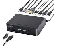 StarTech.com Commutateur KVM USB-C SV231DPUCA – 2x DP 4K60Hz HDR, audio 3,5 mm, hub USB 5Gbps