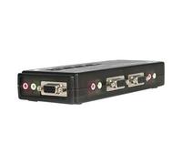 Kit commutateur noir kvm usb 4 ports avec audio et câbles