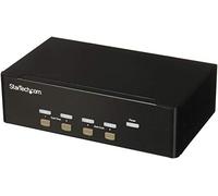 StarTech.com Switch KVM USB double VGA à 4 ports - Commutateur écran clavier souris avec hub USB 2.0 à 2 ports et audio - Commutateur écran-clavier-souris/audio/USB - 4 x KVM / audio / USB - 1...