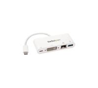 ST DKT30CDVPD - Adaptateur multiport USB type C, DVI - RJ45 - USB-A, blanc
