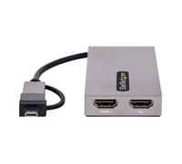 StarTech.com Adaptateur USB vers Double HDMI - USB A/C vers 2 Écrans HDMI (1x 4K30Hz, 1x 1080p) - Dongle Intégré USB-A vers C, Câble de 11cm - Adaptateur USB 3.0 vers HDMI - Convertisseur USB HDMI, Windows/MacOS