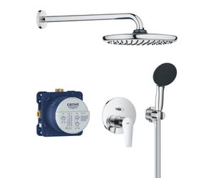StartEdge Set de douche encastré avec mitigeur monocommande, douche de tête Vitalio Start 250 et douchette, chrome (G25293000)