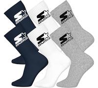 STARTER 6 pack Crew Socks - Navy/White/Grey - 43/46
