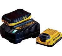 Stanley SFMCB12D2 Fatmax V20 Starter Kit 2x Batterie 18V 2.0 Ah + Chargeur de batterie