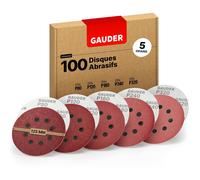 Starter Kit De Disques Abrasifs Pour Ponceuse Excentrique Ø 125mm 100 Disques De Ponçage Scratch Disques À Poncer 8 Trous 20x De Chaque Grain 80/120/180/240/320