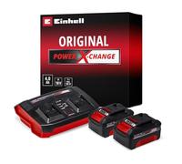 Einhell Starter Kit 2 x 4,0 Ah + Double Chargeur Power X-Change (Lithium-ION, 18V, 1 Chargeur + 2 Batteries 4,0 Ah, pour Tous Les appareils Einhell Power X-Change)