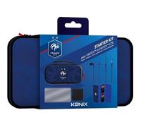 Starter Kit - KONIX - Housse + Écouteurs + Écran de protection + Boite - Bleu - Switch et Switch Lite - Sous Licence Officielle FFF
