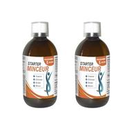STARTER MINCEUR - Active l'élimination et l'amincissement - Détoxifie l'organisme - 13 extraits de plantes - Cure flash 7 jours - Lot de 2 produits