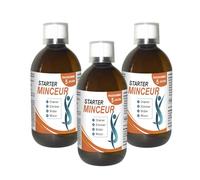 STARTER MINCEUR - Active l'élimination et l'amincissement - Détoxifie l'organisme - 13 extraits de plantes - Cure flash 7 jours - Lot de 3 produits