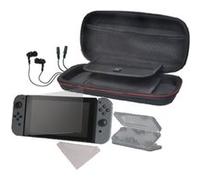 Alpha Omega - Accessoires Pack pour Nintendo Switch: pochette de protection, boîte de rangement pour jeux, protection d'écran, écouteurs intra auriculaires, doubleur de jack 3.5mm, chiffon microfibre
