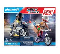 Playmobil 71255 Starter Pack Agent et Voleur - City Action - Police - Courses Poursuite Entre Un Bandit et Un Policier - Coffret découverte idée Cadeau - Dès 4 Ans