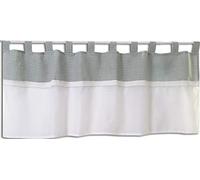 Startex Rideau Brise-bise à Passants Style Maison de Campagne 2415 Blanc Naturel Vert Dentelle 48 x 140 cm