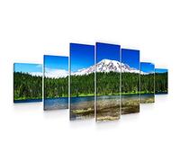 Startonight Grand Format Art Encadré Printemps à La Montagne, Impression De Photos Sur Toile XXL Imprimée Tableau Motif Moderne Déco d'Art 7 pieces Tendu Sur Chassis 100 x 240 cm