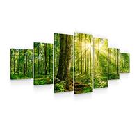 Startonight Grand Format Impression Sur Toile - Rayons du Soleil à travers les Branches Vertes des Arbres - Tableau Paysage - Decoration Murale Salon Moderne - Toile xxl 7 pieces 100 x 240 cm