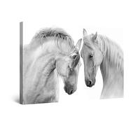 Startonight Impression sur Toile - Amour des Chevaux - Tableau Decoration Murale Salon Moderne - Image sur Toile - Grande 80 x 120 cm Idée Cadeau Élégante et Originale Effet Lumineux Nocturne