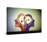 Startonight Impression sur Toile Amour et Unité - Tableau Abstrait - Decoration Murale Salon Moderne - Image sur Toile - 60 x 90 cm Idée Cadeau Élégante et Originale Effet Lumineux Nocturne