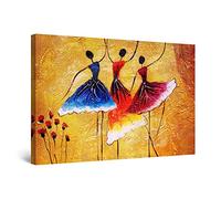 Startonight Impression Sur Toile Les Danseurs Rouge Bleu, Tableau Abstrait - Decoration Murale Salon Moderne - Image sur Toile - 60 x 90 cm Idée Cadeau Élégante et Originale Effet Lumineux Nocturne