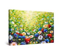 Startonight Impression sur Toile Lumineux Champ de Fleurs Multicolore - Tableau Abstrait - Decoration Murale Salon Moderne - Image sur Toile - 60 x 90 cm Idée Cadeau Élégante et Originale