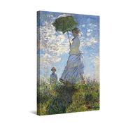 Startonight Impression Sur Toile Lumineux Dame et Parapluie Monet Reproduction, Tableau Abstrait - Decoration Murale Salon Moderne - Image sur Toile - 60 x 90 cm Idée Cadeau Élégante et Originale