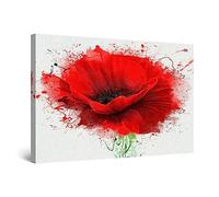 Startonight Impression Sur Toile Lumineux Fleurs Abstraites de Coquelicot Rouge - Tableau Fleurs - Decoration Murale Salon Moderne - Image sur Toile - 60 x 90 cm Idée Cadeau Élégante et Originale