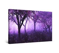 Startonight Impression Sur Toile Lumineux Forêt Violet Lumière Fantastique, Tableau Abstrait - Decoration Murale Salon Moderne - Image sur Toile - 60 x 90 cm Idée Cadeau Élégante et Originale