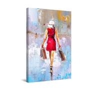 Startonight Impression Sur Toile Lumineux Le Diable porte Prada Dame en Rouge - Tableau Abstrait - Decoration Murale Salon Moderne - Image sur Toile - 60 x 90 cm Idée Cadeau Élégante et Originale