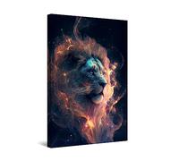 Startonight Impression sur Toile Lumineux - Lion de Feu - Grande Tableau Decoration Murale Prêt à Accrocher Peinture Moderne et Contemporaine 60 x 90 cm Idée Cadeau Élégante et Originale