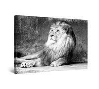 Startonight Impression sur Toile Lumineux Roi Lion, Art Encadré Imprimée Tableau Motif Moderne Décoration Tendu sur Chassis Prêt à Accrocher Grande 80 x 120 cm Idée Cadeau Élégante et Originale