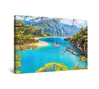 Startonight Impression sur Toile Lumineux - Vue Dégagée sur le Lac - Tableau Decoration Murale Salon Moderne - Image sur Toile - Grande 80 x 120 cm Idée Cadeau Élégante et Originale