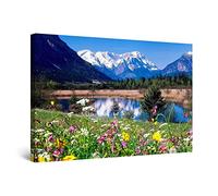 Startonight Impression Sur Toile Montagnes Au Printemps, Tableau Paysage - Decoration Murale Salon Moderne - Image sur Toile - 60 x 90 cm Idée Cadeau Élégante et Originale Effet Lumineux Nocturne