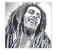 Startonight Impression sur Toile Noir et Blanc Bob, Art Encadré Imprimée Tableau Motif Moderne Décoration Tendu sur Chassis Prêt à Accrocher 80 x 80 cm Idée Cadeau Élégante et Originale