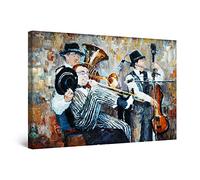 Startonight Impression sur Toile Orchestre de Musique Jazz - Tableau Abstrait - Decoration Murale Salon Moderne - Image sur Toile - 60 x 90 cm Idée Cadeau Élégante Originale Effet Lumineux Nocturne