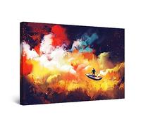 Startonight Impression sur Toile Pêche dans les Nuages - Tableau Abstrait - Decoration Murale Salon Moderne - Image sur Toile - 60 x 90 cm Idée Cadeau Élégante et Originale Effet Lumineux Nocturne