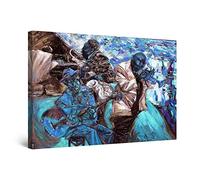 Startonight Impression Sur Toile Peinture Bleu de Musique Jazz - Tableau Abstrait - Decoration Murale Salon Moderne - Image sur Toile - Grande 80 x 120 cm Idée Cadeau Élégante et Originale