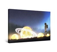 Startonight Impression sur Toile Planètes Chargées - Tableau Abstrait - Decoration Murale Salon Moderne - Image sur Toile - 60 x 90 cm Idée Cadeau Élégante et Originale Effet Lumineux Nocturne