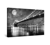 Startonight Impression Sur Toile Pont de Brooklyn, Art Encadré Imprimée Tableau Motif Moderne Décoration Tendu Sur Chassis Prêt à Accrocher 60 x 90 cm Idée Cadeau Élégante et Originale