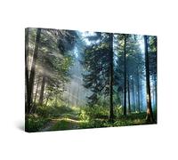 Startonight Impression Sur Toile Route dans la Forêt, Tableau Paysage - Decoration Murale Salon Moderne - Image sur Toile - 60 x 90 cm Idée Cadeau Élégante et Originale Effet Lumineux Nocturne