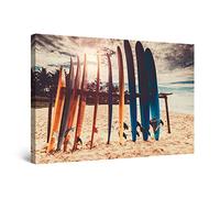 Startonight Impression sur Toile Support de Planche de Surf sur la Plage - Tableau Abstrait - Decoration Murale Salon Moderne - Image sur Toile - 60 x 90 cm Idée Cadeau Élégante et Originale Lumineux
